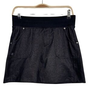 Athleta Northpeak Skort Women's S Black Stretch Poly 4 Pocket Mini Jean Look